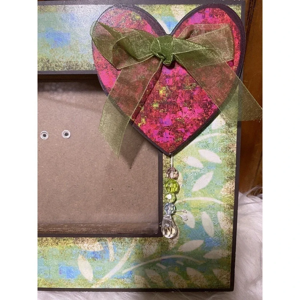 New Live A Life Of Love Frame 8 X 11. Beautiful Green, Red & Purple, With Jewels